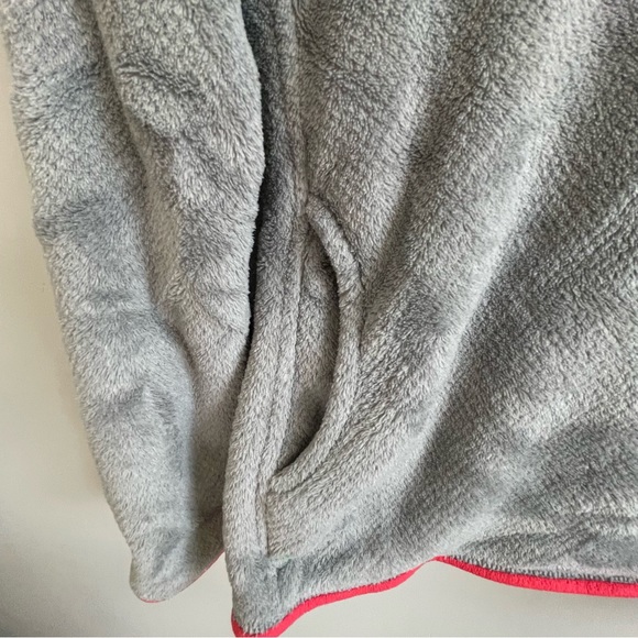 Women's Re-Tool Snap-T Pullover Top jacket fleece retired colour grey coral L - Picture 6 of 9